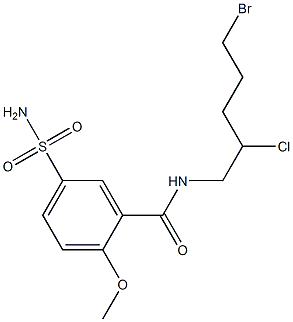 N-(5-Bromo-2-chloropentyl)-2-methoxy-5-sulfamoylbenzamide Structure