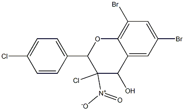 3-Chloro-3,4-dihydro-4-hydroxy-3-nitro-2-(4-chlorophenyl)-6-bromo-8-bromo-2H-1-benzopyran