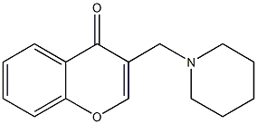 3-[ピペリジノメチル]-4H-1-ベンゾピラン-4-オン 化学構造式