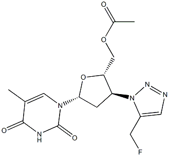 5'-O-Acetyl-3'-(5-(fluoromethyl)-1H-1,2,3-triazol-1-yl)-3'-deoxythymidine