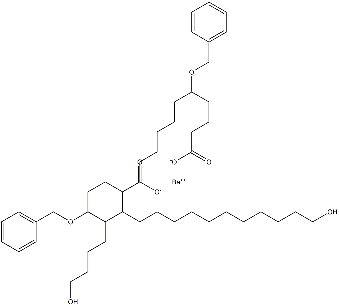 Bis(5-benzyloxy-18-hydroxystearic acid)barium salt Structure