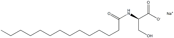 (R)-3-ヒドロキシ-2-(ミリストイルアミノ)プロパン酸ナトリウム 化学構造式