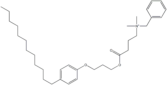 N,N-Dimethyl-N-benzyl-N-[3-[[3-(4-dodecylphenyloxy)propyl]oxycarbonyl]propyl]aminium Structure