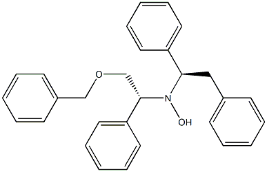 N-[(R)-2-ベンジルオキシ-1-フェニルエチル]-N-[(R)-1,2-ジフェニルエチル]ヒドロキシルアミン 化学構造式