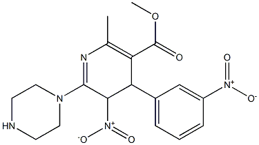 4,5-Dihydro-2-methyl-4-(3-nitrophenyl)-6-[piperazino]-5-nitronicotinic acid methyl ester