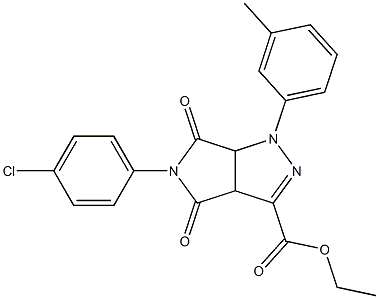 1,3a,4,5,6,6a-Hexahydro-4,6-dioxo-5-(4-chlorophenyl)-1-(3-methylphenyl)pyrrolo[3,4-c]pyrazole-3-carboxylic acid ethyl ester Struktur