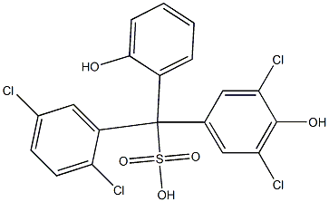 (2,5-ジクロロフェニル)(3,5-ジクロロ-4-ヒドロキシフェニル)(2-ヒドロキシフェニル)メタンスルホン酸 化学構造式
