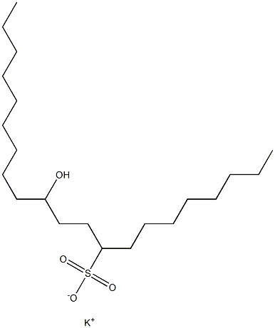 12-ヒドロキシヘニコサン-9-スルホン酸カリウム 化学構造式