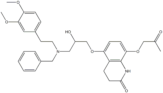 8-Acetonyloxy-5-[3-[N-benzyl-N-(3,4-dimethoxyphenethyl)amino]-2-hydroxypropoxy]-3,4-dihydro-2(1H)-quinolinone Structure