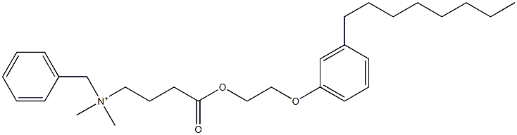 N,N-Dimethyl-N-benzyl-N-[3-[[2-(3-octylphenyloxy)ethyl]oxycarbonyl]propyl]aminium 结构式