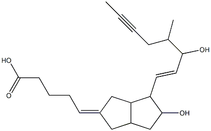 5-[3,3a,4,5,6,6a-Hexahydro-5-hydroxy-4-(3-hydroxy-4-methyl-1-octen-6-ynyl)pentalen-2(1H)-ylidene]pentanoic acid,,结构式