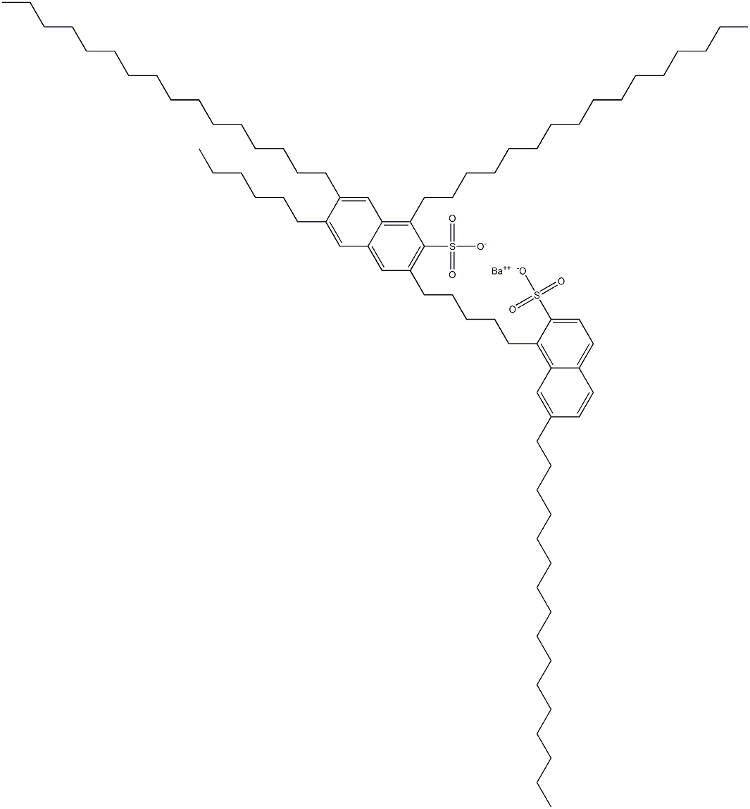 Bis(1,7-dihexadecyl-2-naphthalenesulfonic acid)barium salt Structure