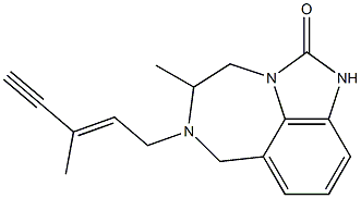 4,5,6,7-Tetrahydro-5-methyl-6-[(E)-3-methyl-2-penten-4-ynyl]imidazo[4,5,1-jk][1,4]benzodiazepin-2(1H)-one Structure