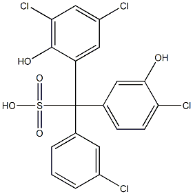 (3-Chlorophenyl)(4-chloro-3-hydroxyphenyl)(3,5-dichloro-2-hydroxyphenyl)methanesulfonic acid,,结构式