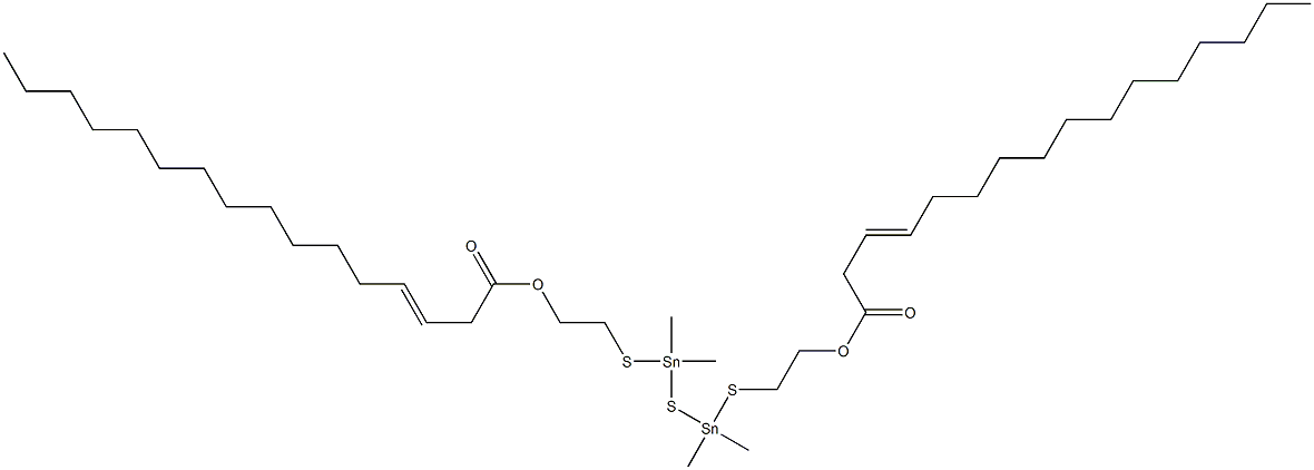 ビス[ジメチル[[2-(2-ペンタデセニルカルボニルオキシ)エチル]チオ]スタンニル]スルフィド 化学構造式