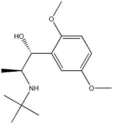 (1R,2S)-1-(2,5-ジメトキシフェニル)-2-tert-ブチルアミノ-1-プロパノール 化学構造式