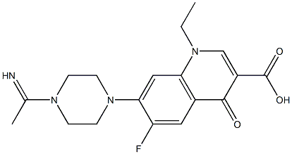 1,4-Dihydro-1-ethyl-6-fluoro-7-[4-(1-iminoethyl)piperazin-1-yl]-4-oxoquinoline-3-carboxylic acid,,结构式