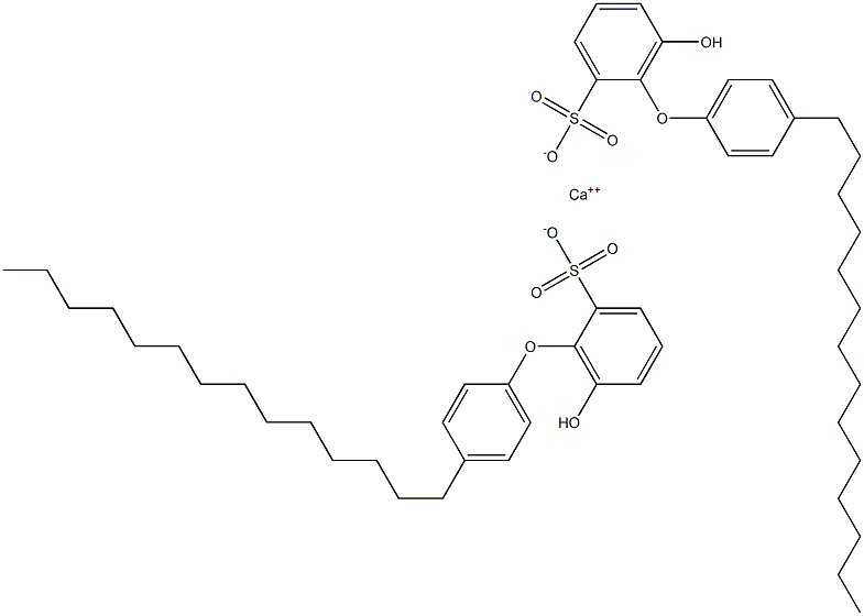 Bis(6-hydroxy-4'-tetradecyl[oxybisbenzene]-2-sulfonic acid)calcium salt,,结构式