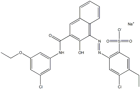 4-Chloro-3-ethyl-6-[[3-[[(3-chloro-5-ethoxyphenyl)amino]carbonyl]-2-hydroxy-1-naphtyl]azo]benzenesulfonic acid sodium salt