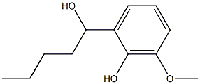 2-(1-Hydroxypentyl)-6-methoxyphenol Struktur
