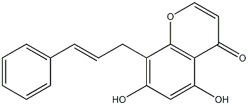 5,7-Dihydroxy-8-cinnamylchromone 结构式