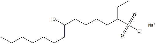 8-Hydroxypentadecane-3-sulfonic acid sodium salt,,结构式
