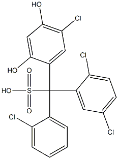 (2-クロロフェニル)(2,5-ジクロロフェニル)(5-クロロ-2,4-ジヒドロキシフェニル)メタンスルホン酸 化学構造式