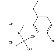3-[Bis(1,1-dihydroxyethyl)aminomethyl]-4-ethylphenol,,结构式
