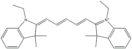 1-Ethyl-3,3-dimethyl-2-[(1E,3E,5E)-5-[(1-ethyl-1,2-dihydro-3,3-dimethyl-3H-indol)-2-ylidene]-1,3-pentadienyl]-3H-indol-1-ium Structure