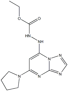 7-[N'-(Ethoxycarbonyl)hydrazino]-5-(pyrrolidin-1-yl)[1,2,4]triazolo[1,5-a]pyrimidine Struktur