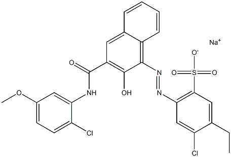 4-Chloro-3-ethyl-6-[[3-[[(2-chloro-5-methoxyphenyl)amino]carbonyl]-2-hydroxy-1-naphtyl]azo]benzenesulfonic acid sodium salt