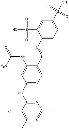 4-[[2-[(Aminocarbonyl)amino]-4-[(5-chloro-2-fluoro-6-methylpyrimidin-4-yl)amino]phenyl]azo]-1,3-benzenedisulfonic acid