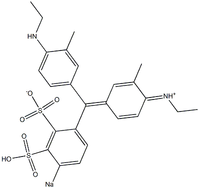 N-[4-[(4-Ethylamino-3-methylphenyl)(2-sulfonato-4-sodiosulfophenyl)methylene]-2-methyl-2,5-cyclohexadien-1-ylidene]ethanaminium,,结构式