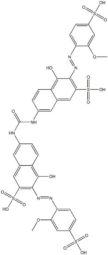 7,7'-(Carbonylbisimino)bis[4-hydroxy-3-[(2-methoxy-4-sulfophenyl)azo]-2-naphthalenesulfonic acid] Structure