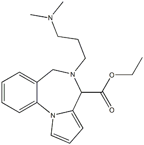 5-[3-(ジメチルアミノ)プロピル]-5,6-ジヒドロ-4H-ピロロ[1,2-a][1,4]ベンゾジアゼピン-4-カルボン酸エチル 化学構造式