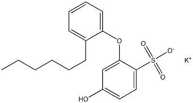 5-Hydroxy-2'-hexyl[oxybisbenzene]-2-sulfonic acid potassium salt Struktur