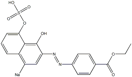 4-[(1,8-Dihydroxy-4-sodiosulfo-2-naphthalenyl)azo]benzoic acid ethyl ester Struktur