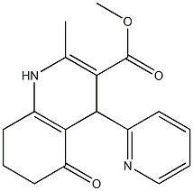 1,4,5,6,7,8-ヘキサヒドロ-2-メチル-4-(2-ピリジニル)-5-オキソキノリン-3-カルボン酸メチル 化学構造式