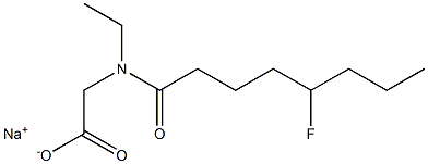 N-Ethyl-N-(5-fluorooctanoyl)glycine sodium salt 结构式