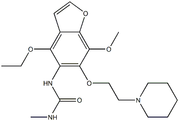 1-[4-Ethoxy-7-methoxy-6-(2-piperidinoethoxy)benzofuran-5-yl]-3-methylurea 结构式