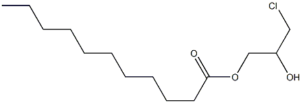 ウンデカン酸3-クロロ-2-ヒドロキシプロピル 化学構造式