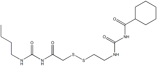 1-(Cyclohexylcarbonyl)-3-[2-[[(3-butylureido)carbonylmethyl]dithio]ethyl]urea,,结构式