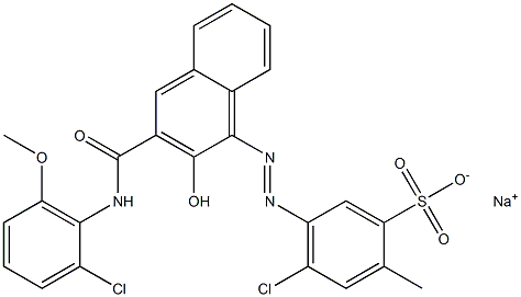  4-Chloro-2-methyl-5-[[3-[[(2-chloro-6-methoxyphenyl)amino]carbonyl]-2-hydroxy-1-naphtyl]azo]benzenesulfonic acid sodium salt