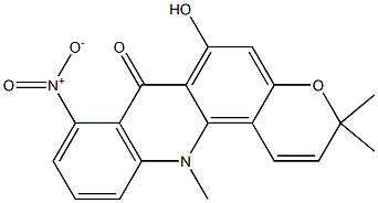3,12-Dihydro-6-hydroxy-3,3,12-trimethyl-8-nitro-7H-pyrano[2,3-c]acridin-7-one Struktur