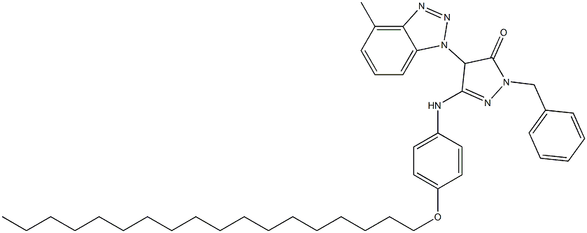 1-Benzyl-4-(4-methyl-1H-benzotriazol-1-yl)-3-(4-octadecyloxyanilino)-5(4H)-pyrazolone,,结构式