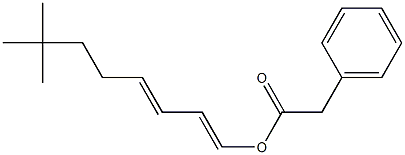 Phenylacetic acid 7,7-dimethyl-1,3-octadienyl ester Struktur