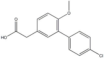 4'-Chloro-6-methoxy-1,1'-biphenyl-3-acetic acid,,结构式