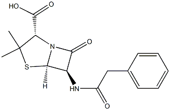 6-[(2-フェニル-1-オキソエチル)アミノ]ペニシラン酸 化学構造式