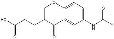 6-Acetylamino-3,4-dihydro-4-oxo-2H-1-benzopyran-3-propionic acid Struktur