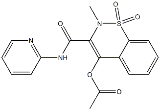 4-(Acetyloxy)-2-methyl-N-(2-pyridyl)-2H-1,2-benzothiazine-3-carboxamide 1,1-dioxide,,结构式